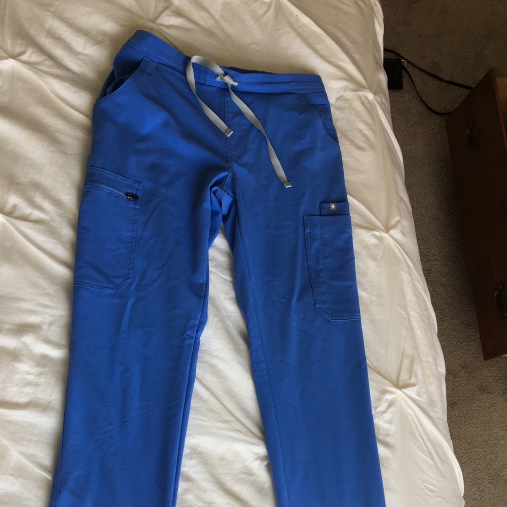 Figs Yola skinny scrub pant, ceil blue - XS